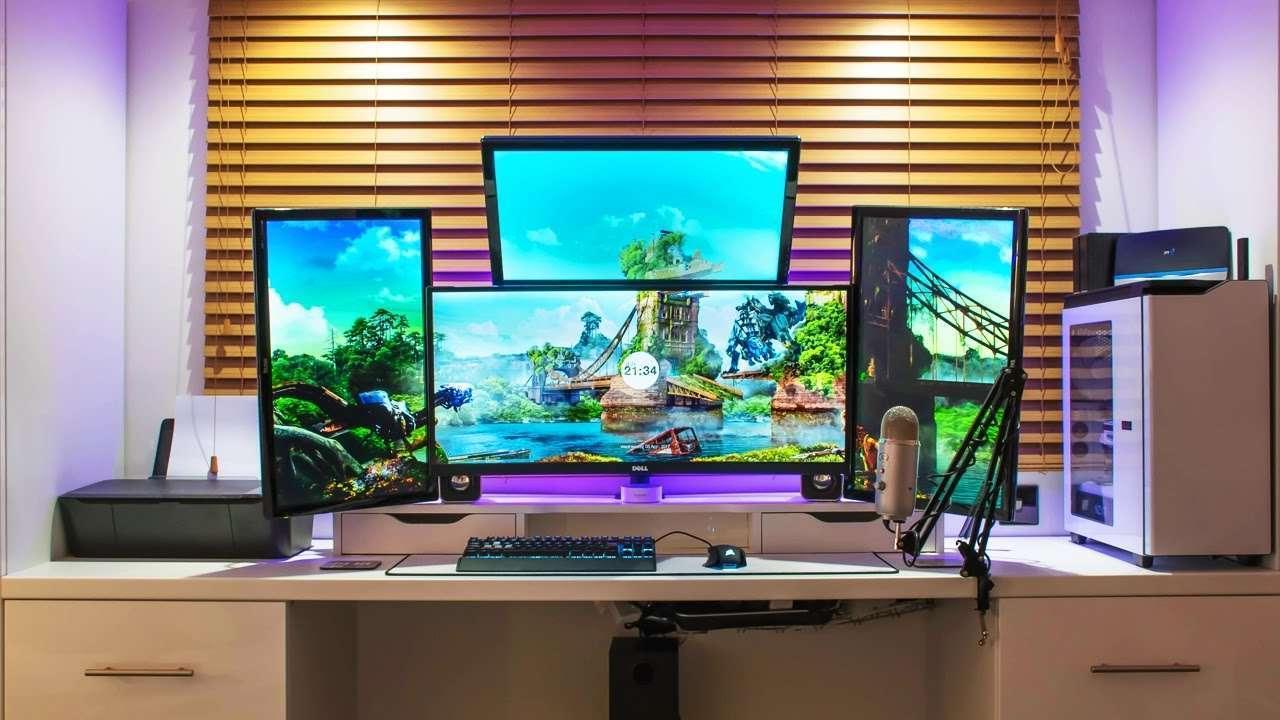 How to Create the Perfect 4 Monitor Setup for Work and Gaming