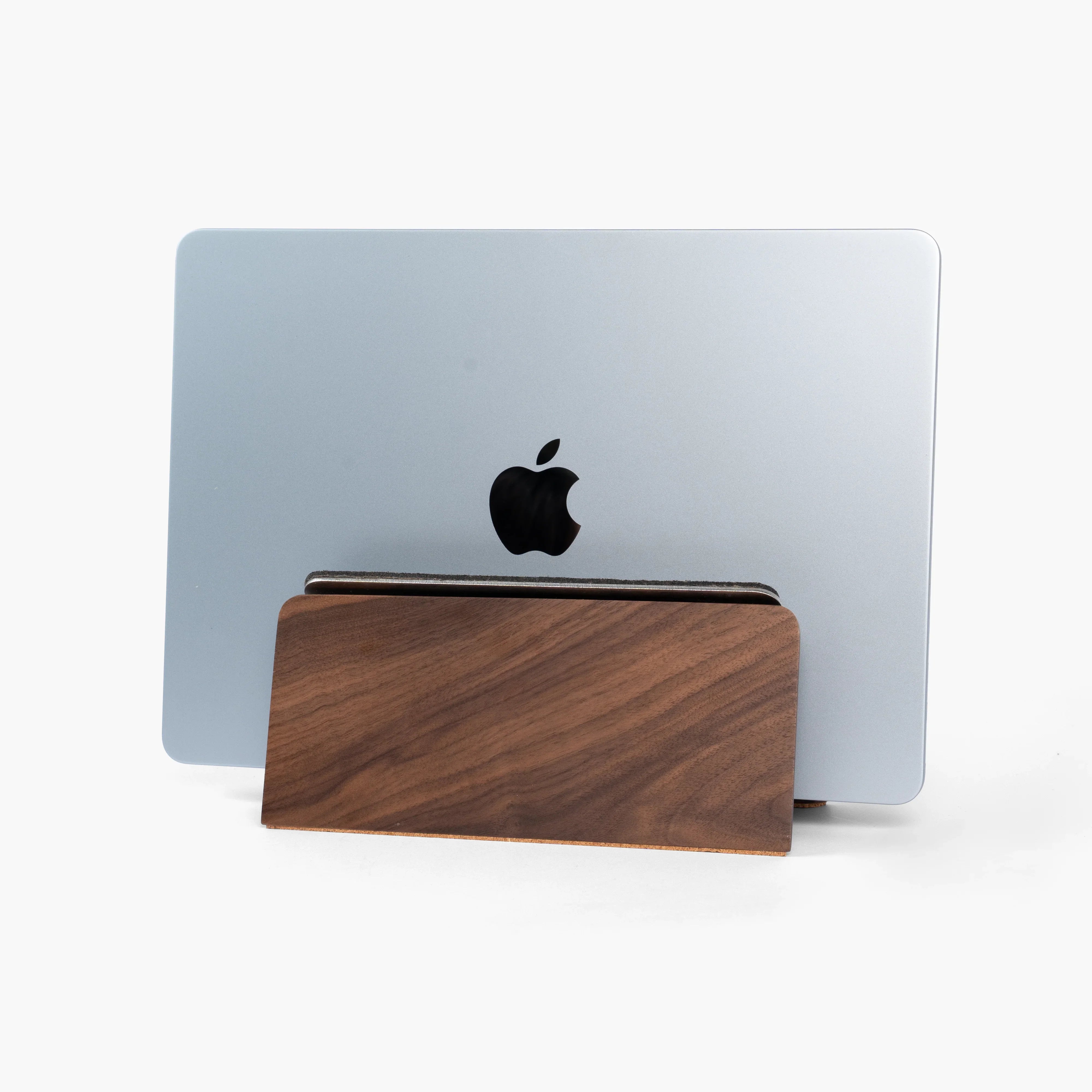Vertical Laptop Stand - Snow Peak-Shaped Wooden Holder - View #4